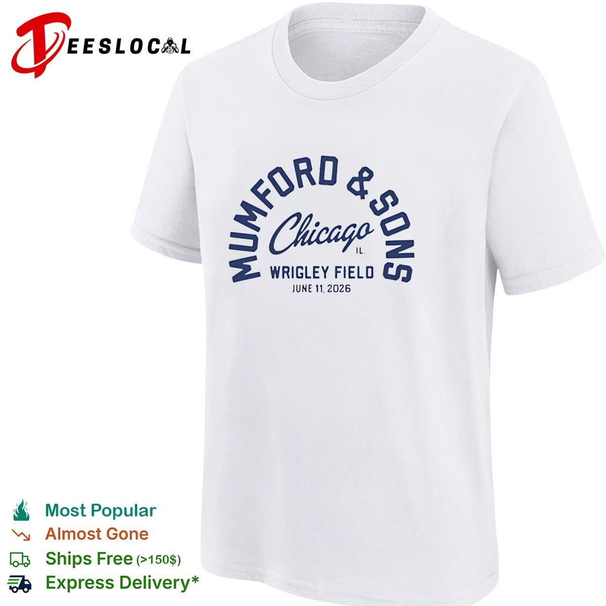 Folk rock band Chicago Wrigley Field June 11 2026 concert shirt