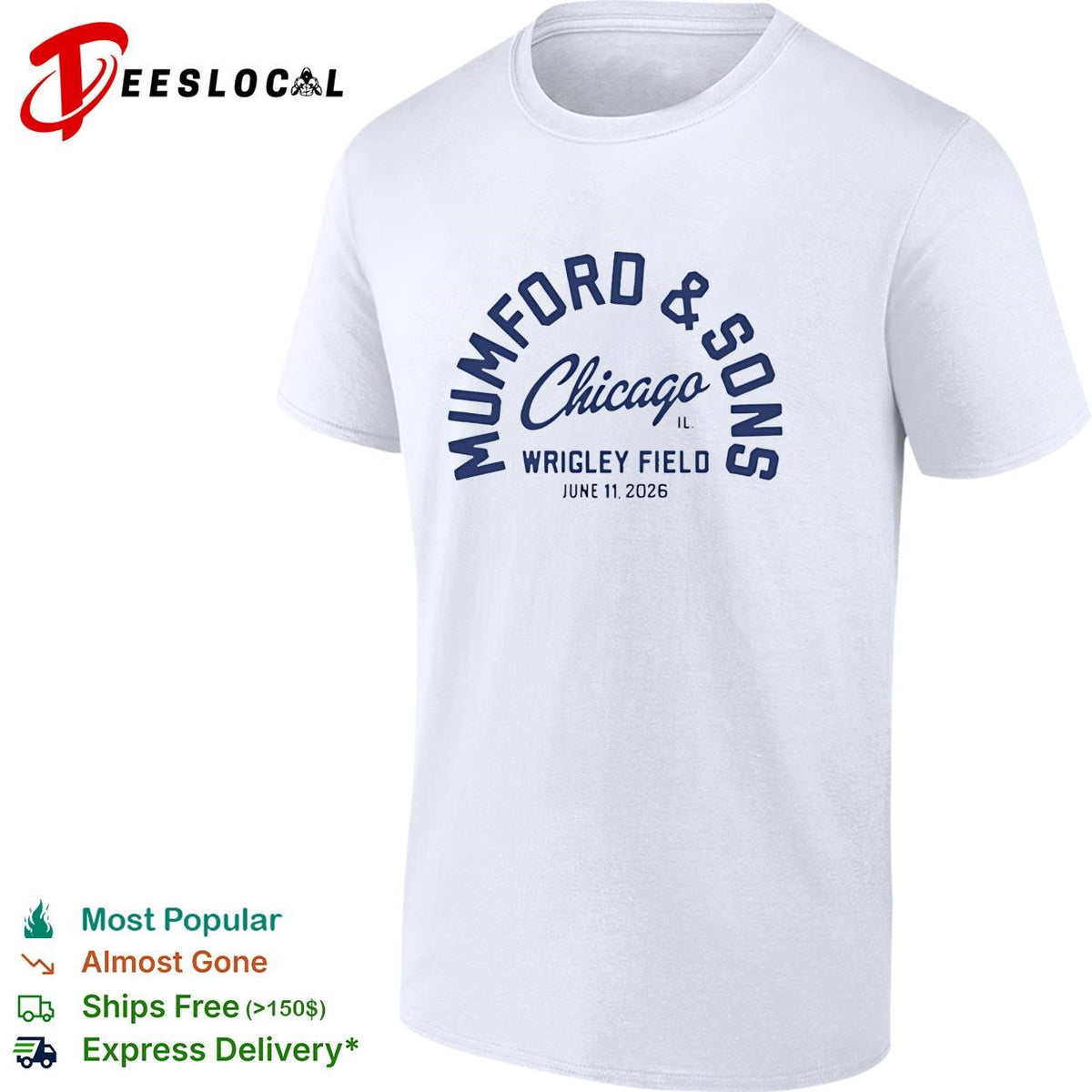 Folk rock band Chicago Wrigley Field June 11 2026 concert shirt