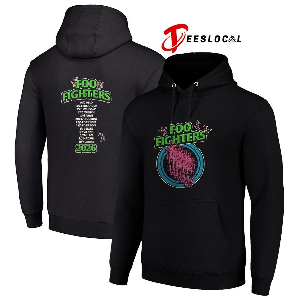 FooFightersTakeCovertourEuropeandUKneonskeletondatesscheduleshirt