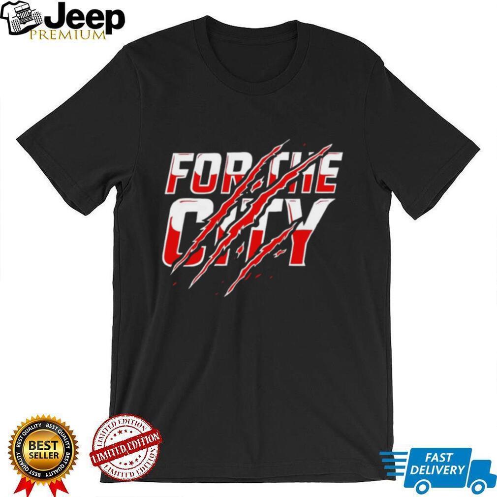 For The City Claw Scratch Red and White Graphic T Shirt