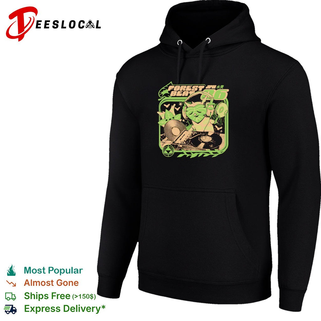 Forest Beat Japan frog DJ turntables music art shirt