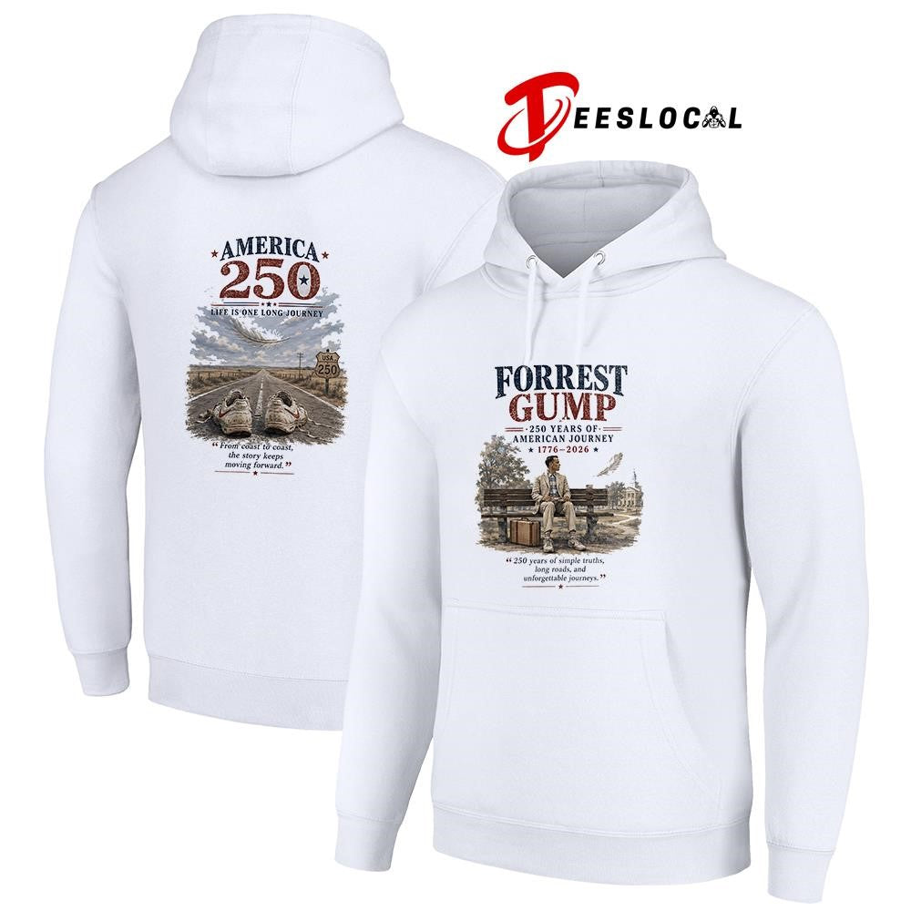 Forrest Gump 250 years of American journey life is one long journey graphic shirt