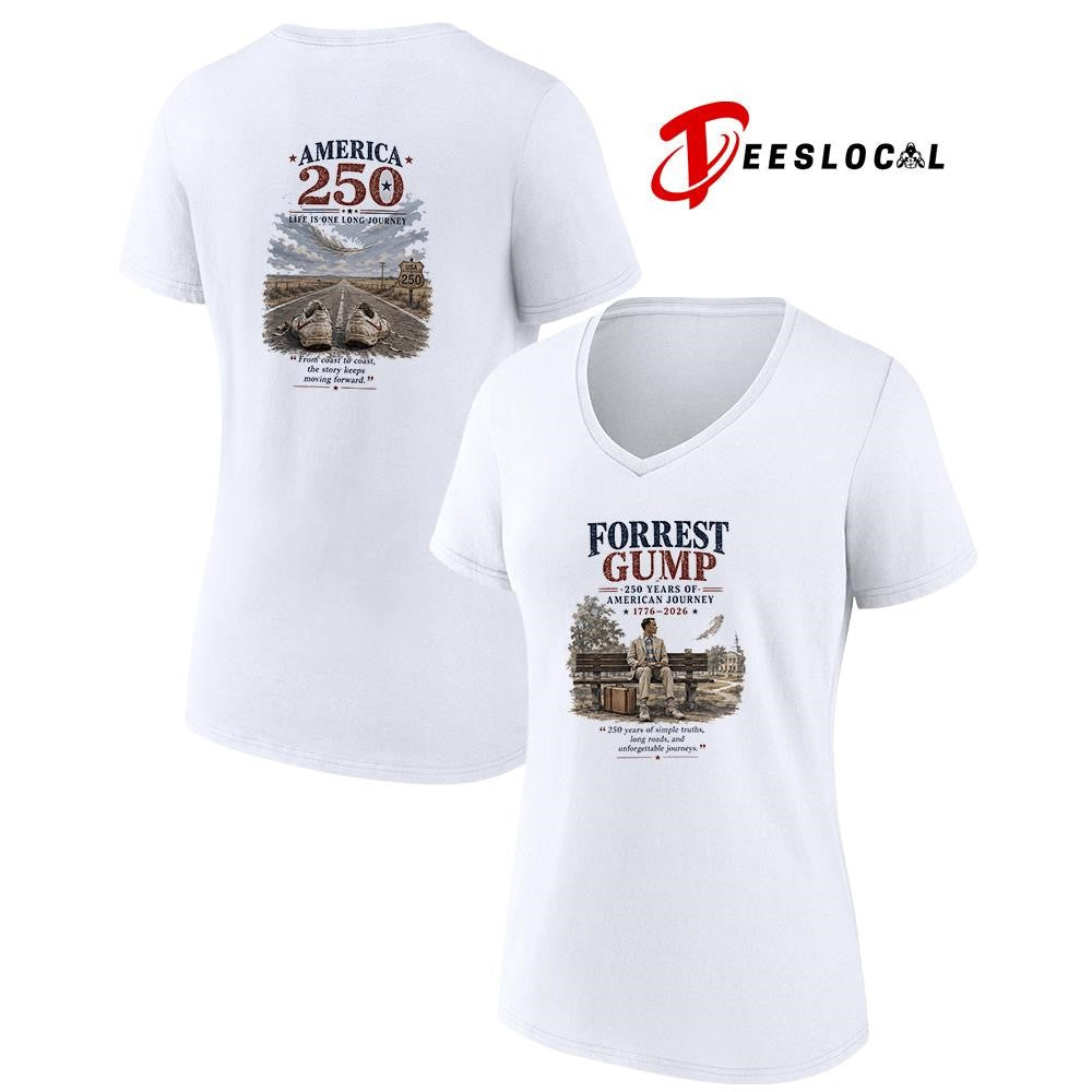 Forrest Gump 250 years of American journey life is one long journey graphic shirt