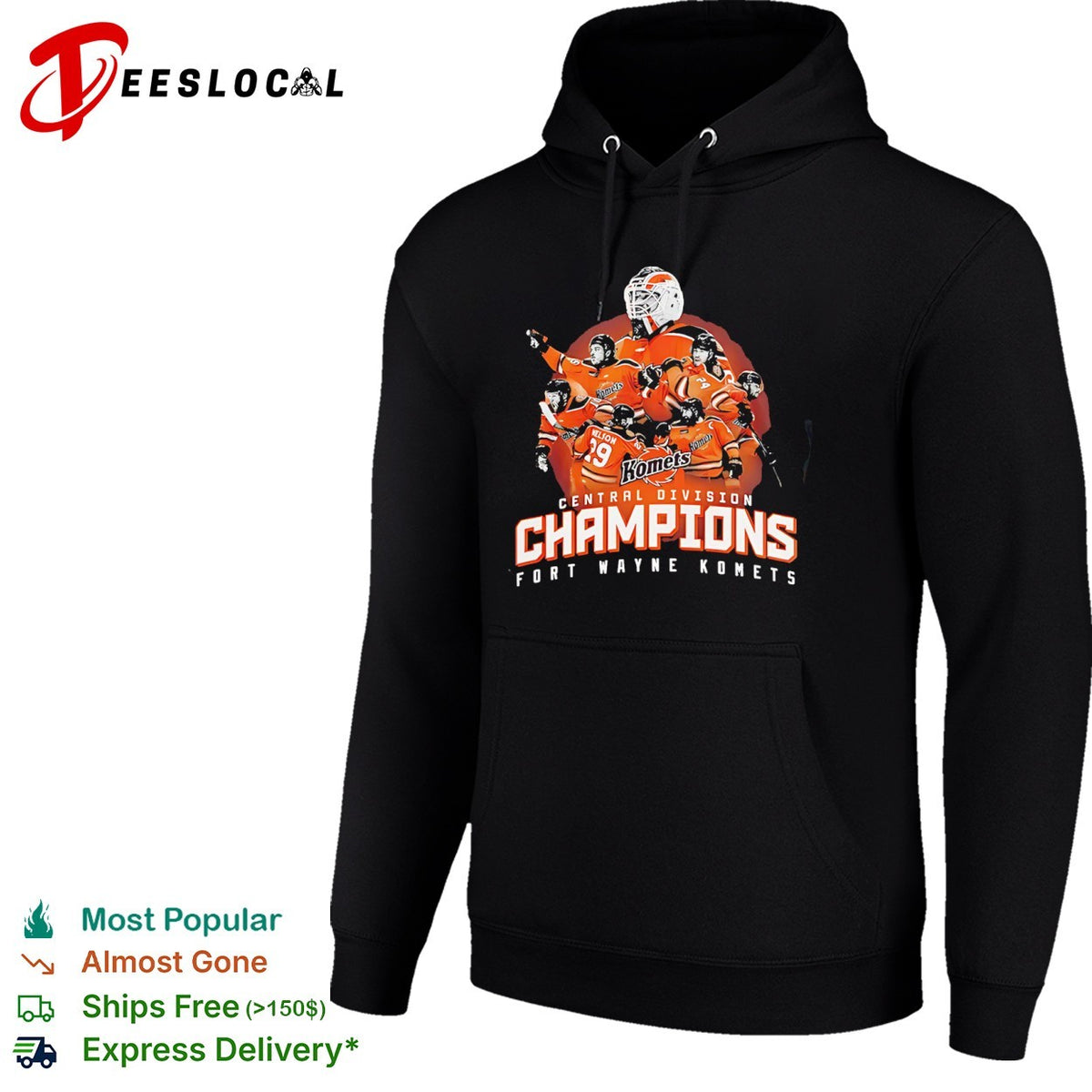 Fort Wayne Komets Nelson Central Division Champions ECHL Hockey Team Fan Shirt