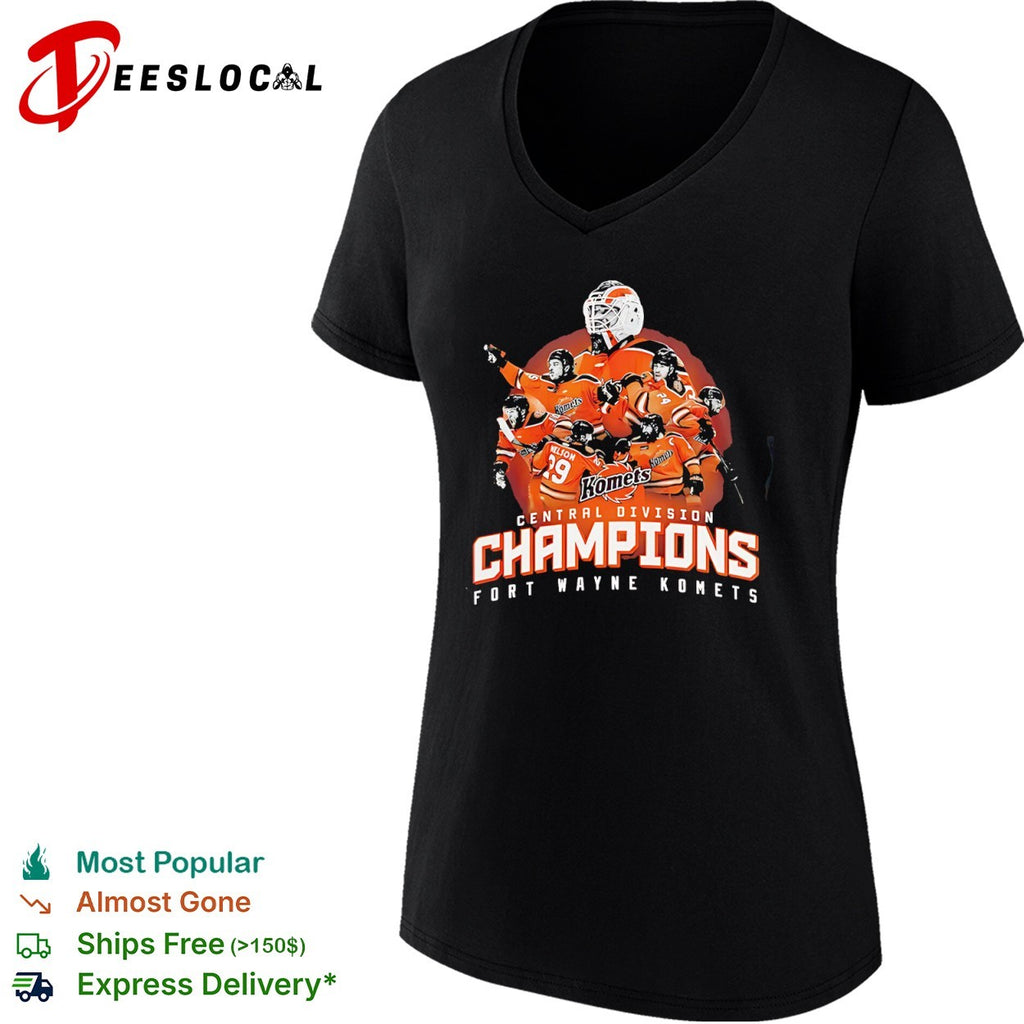 Fort Wayne Komets Nelson Central Division Champions ECHL Hockey Team Fan Shirt