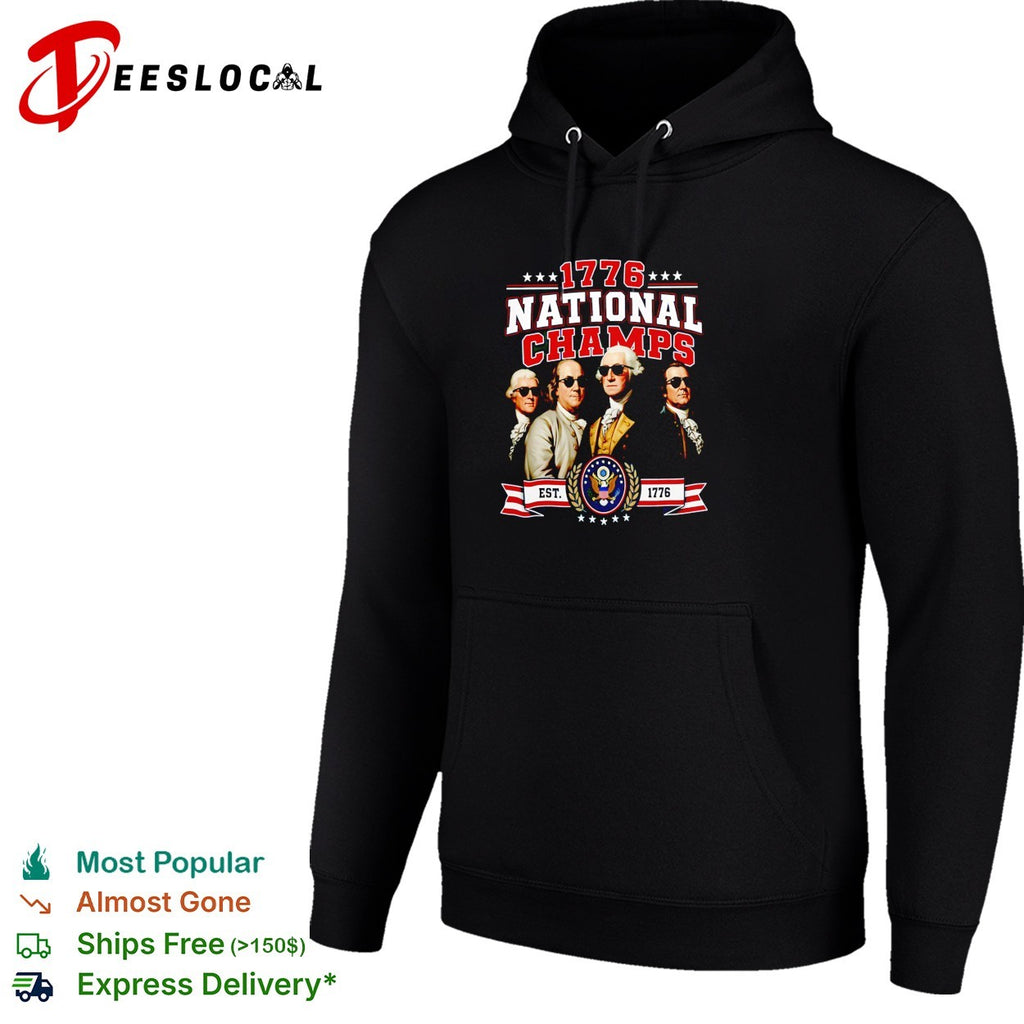 Founding fathers 1776 national champs with sunglasses retro shirt