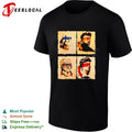 Four masked vigilante portraits bandana colors renaissance art shirt