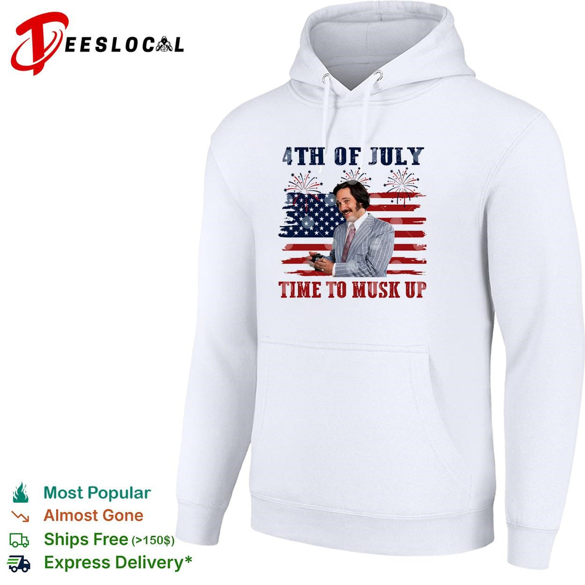 Fourth of July time to musk up tech billionaire parody USA flag fireworks shirt