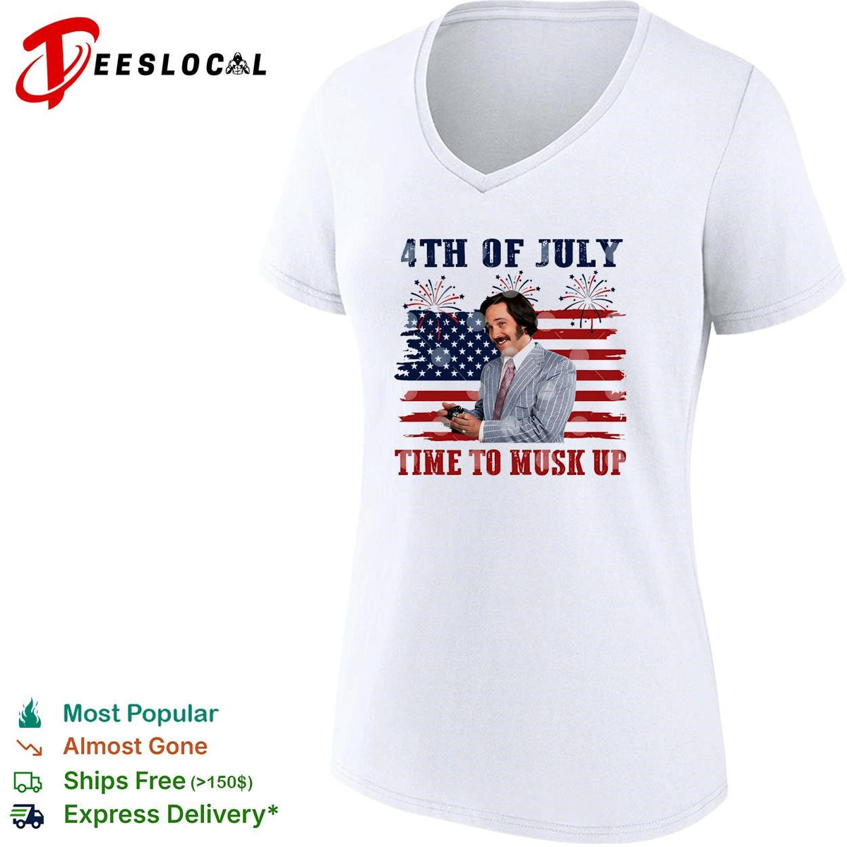 Fourth of July time to musk up tech billionaire parody USA flag fireworks shirt