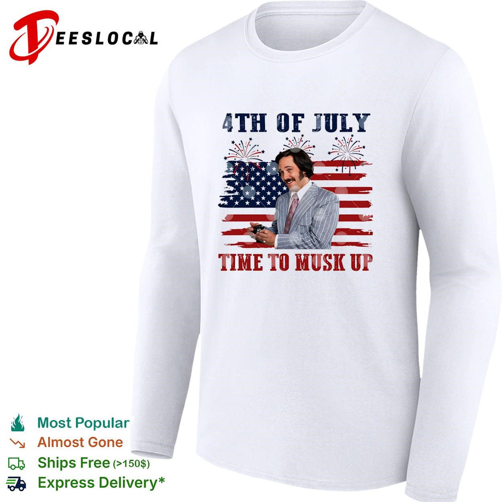Fourth of July time to musk up tech billionaire parody USA flag fireworks shirt