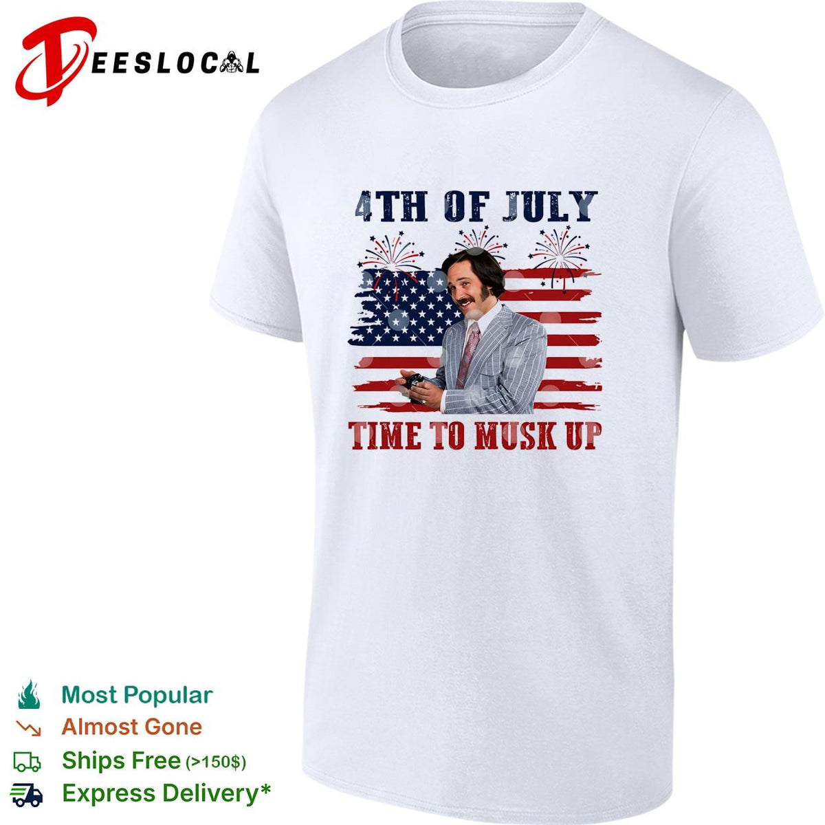 Fourth of July time to musk up tech billionaire parody USA flag fireworks shirt