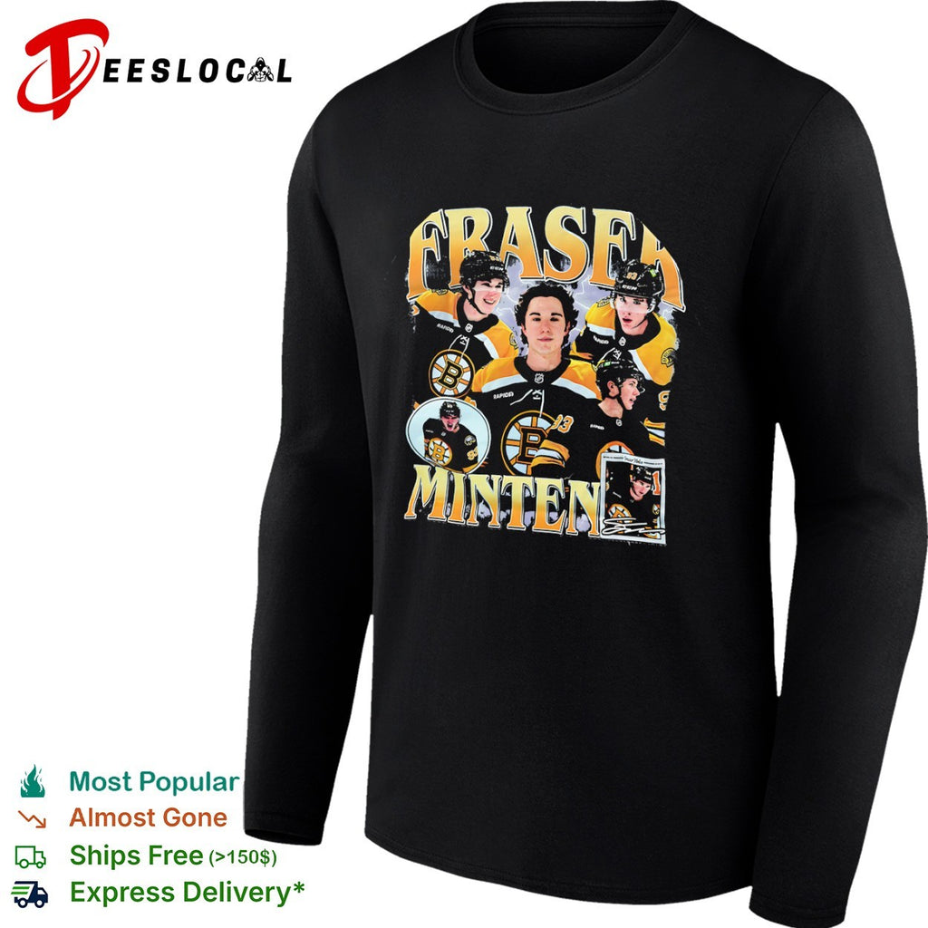 Fraser Minten Boston Bruins NHL Hockey Player shirt