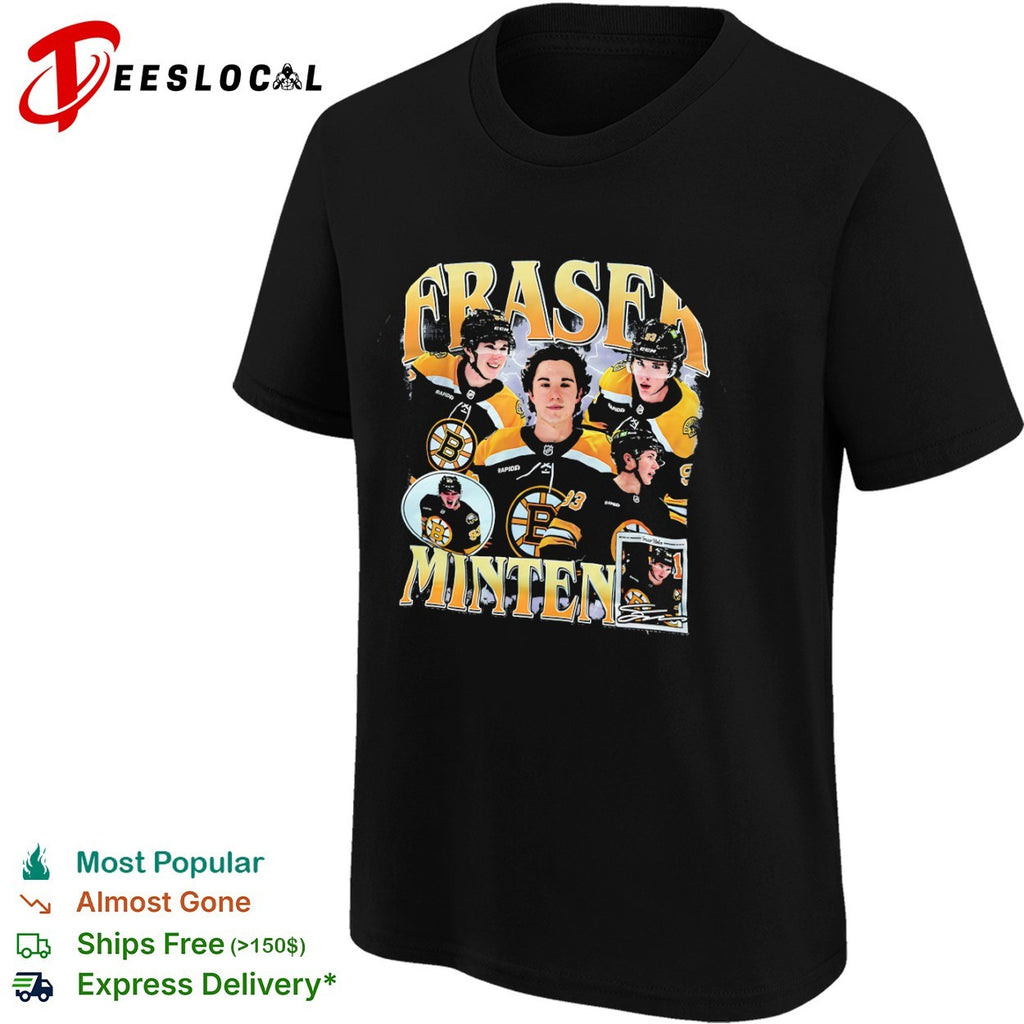 Fraser Minten Boston Bruins NHL Hockey Player shirt