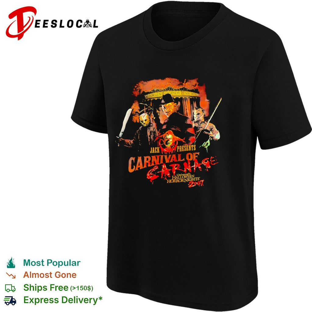 Freddy Krueger Jason Voorhees Leatherface Jack Halloween Horror Nights 2007 shirt