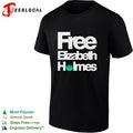Free Elizabeth Holmes Theranos fraud text graphic shirt