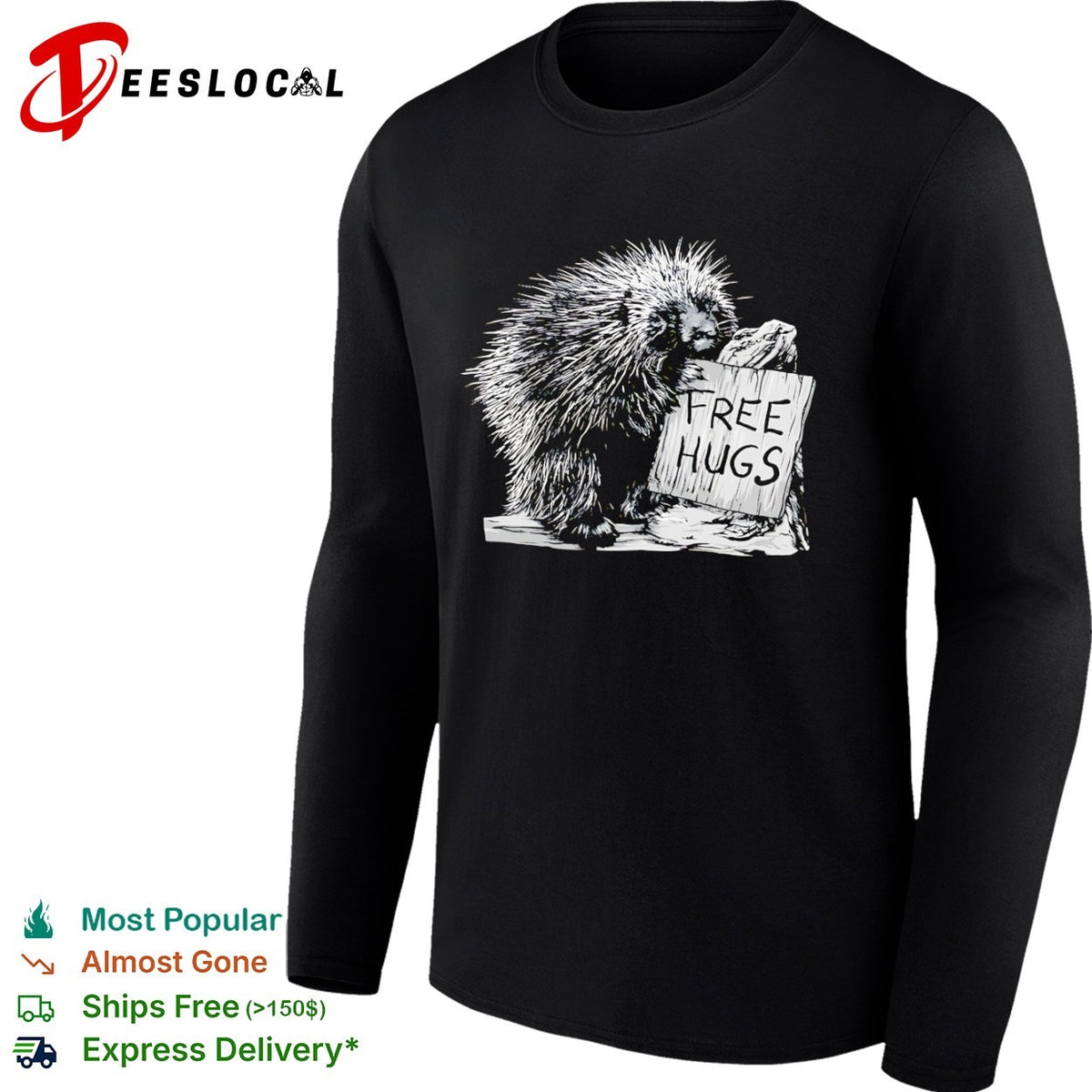 Free Hugs Porcupine Nature Wildlife Wilderness Forest Animal shirt