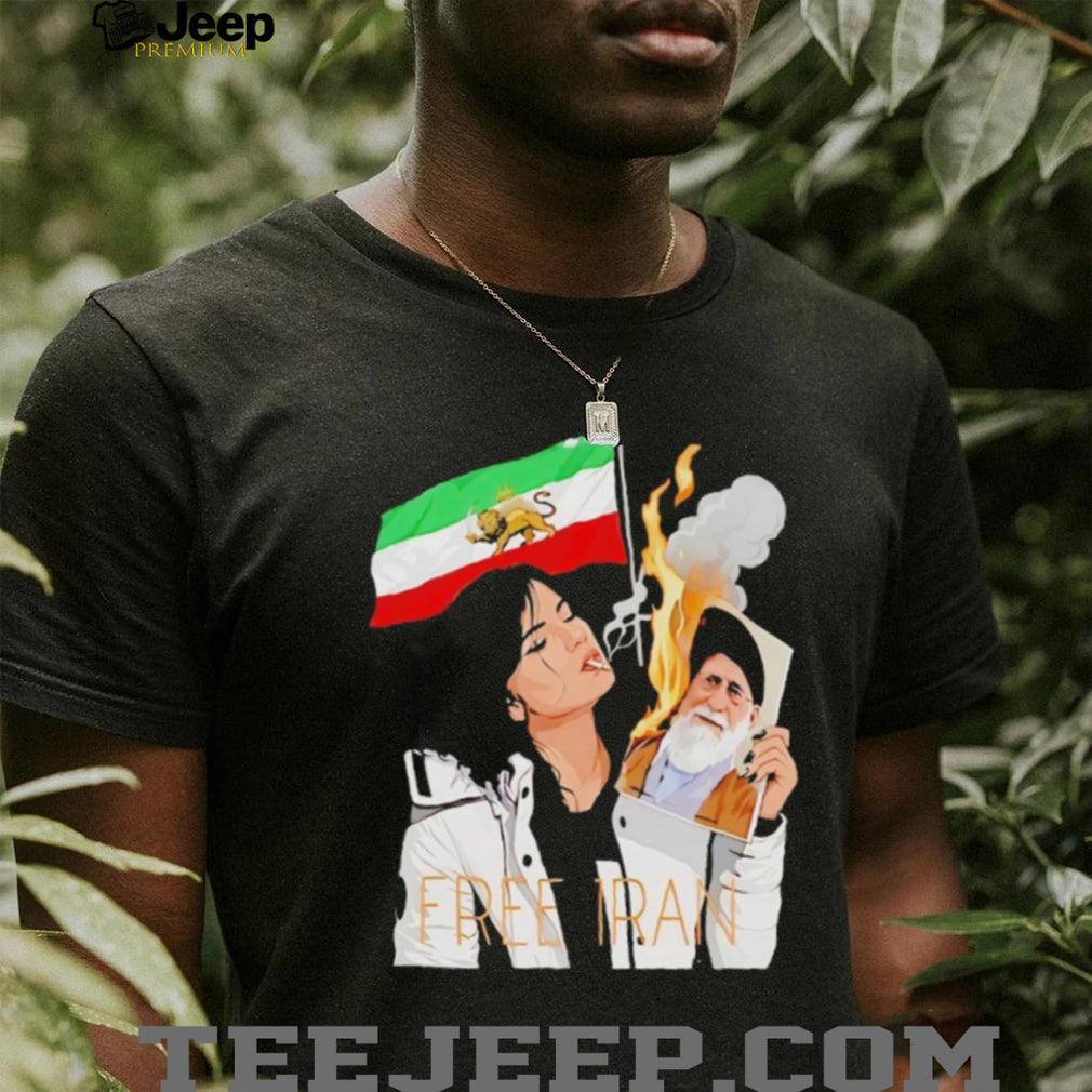 Free Iran Political Activism Lion and Sun Flag Resistance Graphic Shirt