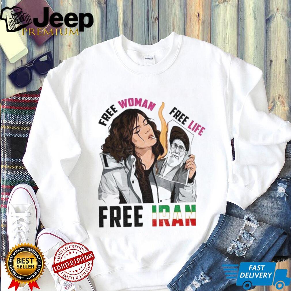 Free Woman Free Life Iranian Protest Support Graphic T Shirt