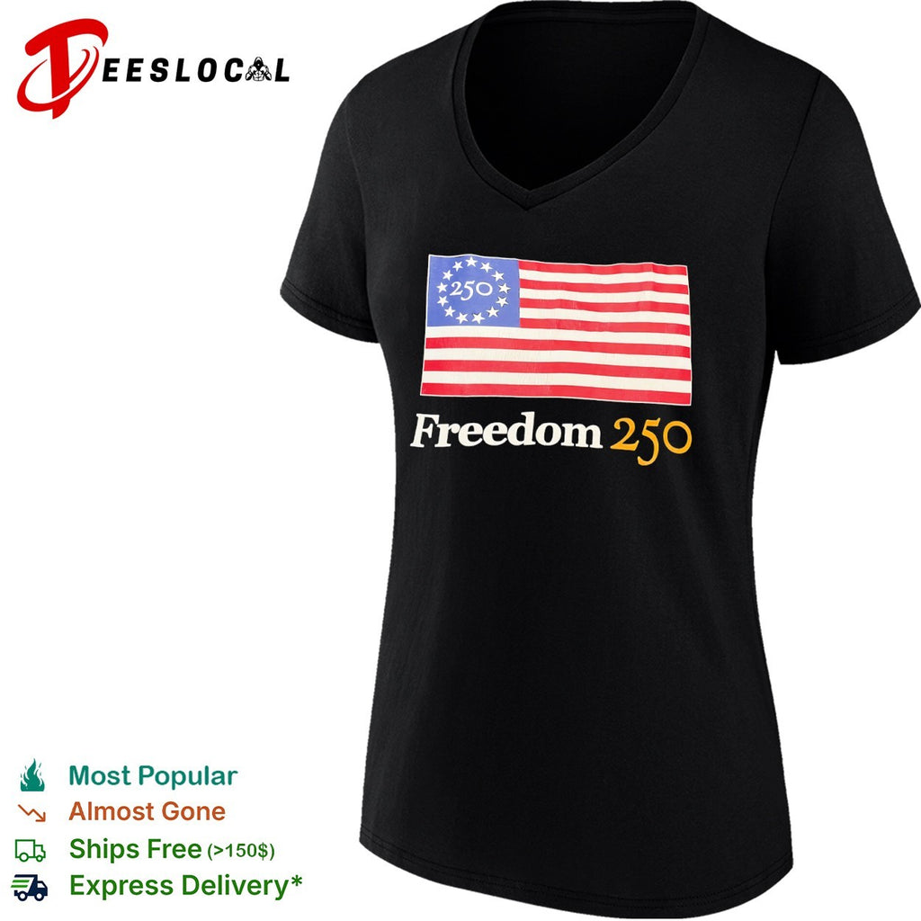 Freedom 250 American flag 1776 2026 shirt