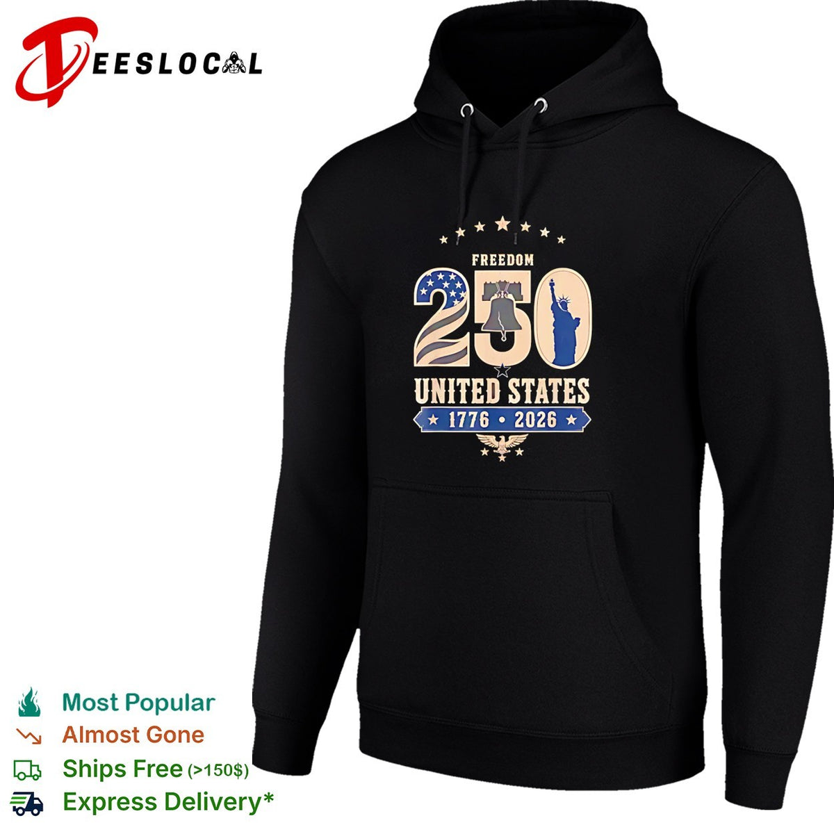 Freedom 250 United States 1776 2026 Liberty Bell Statue of Liberty Eagle shirt