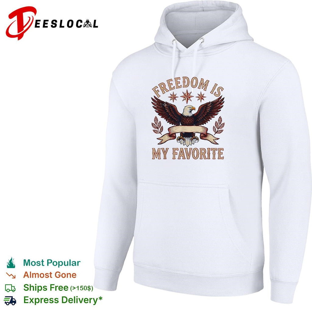 Freedom is my favorite eagle patriotic Chicago stars graphic shirt