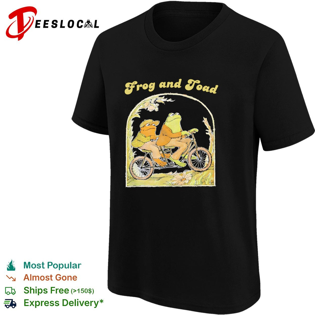 Frog and Toad on a tandem bicycle illustration classic children book story shirt