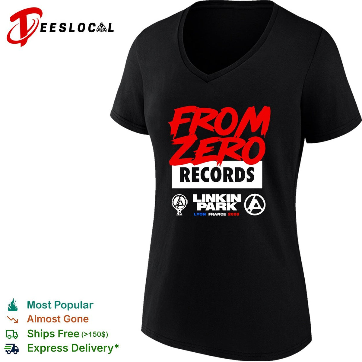 From Zero Records rock concert Lyon France 2026 logo art shirt