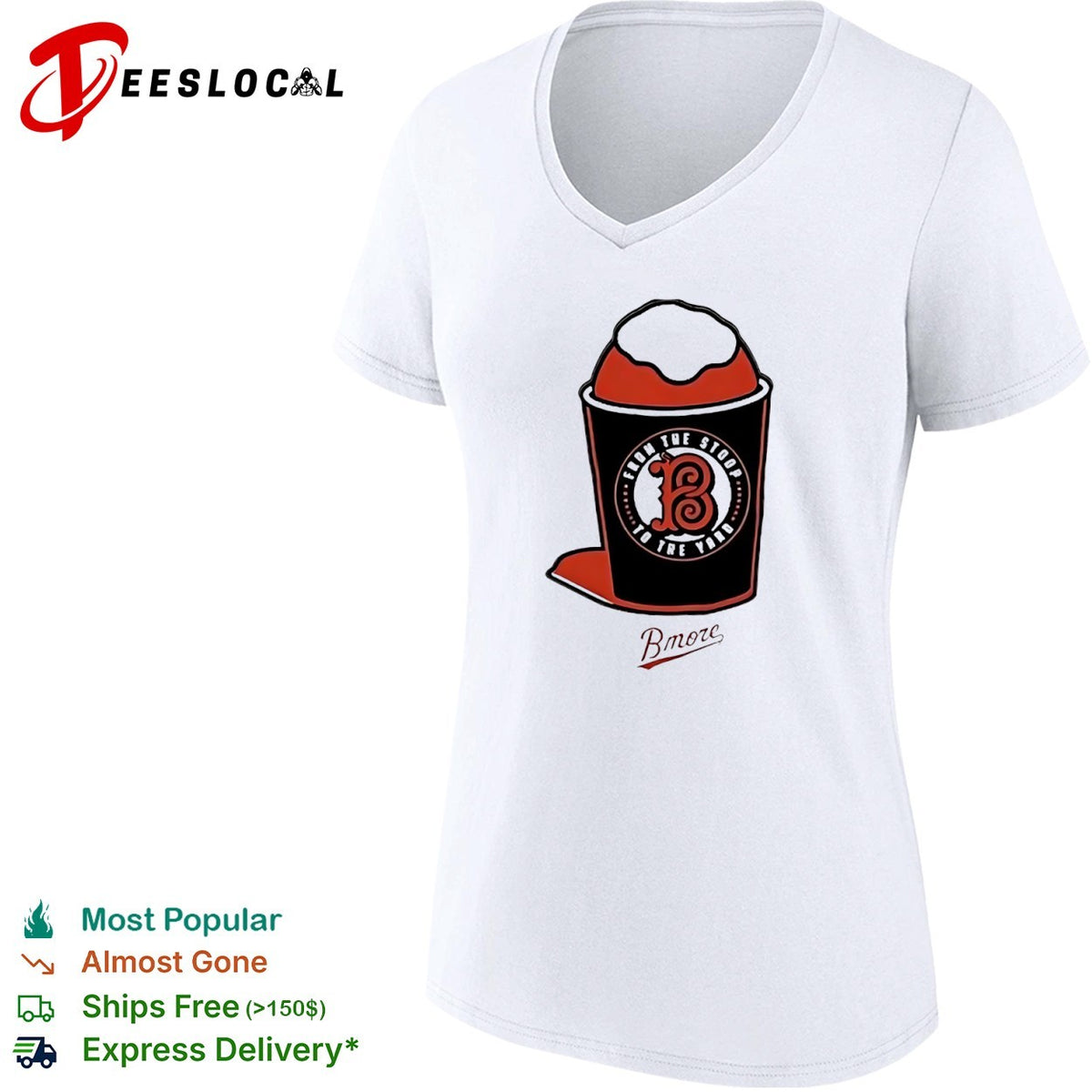 From the stoop to the yard Bmore Baltimore Orioles shaved ice logo baseball shirt