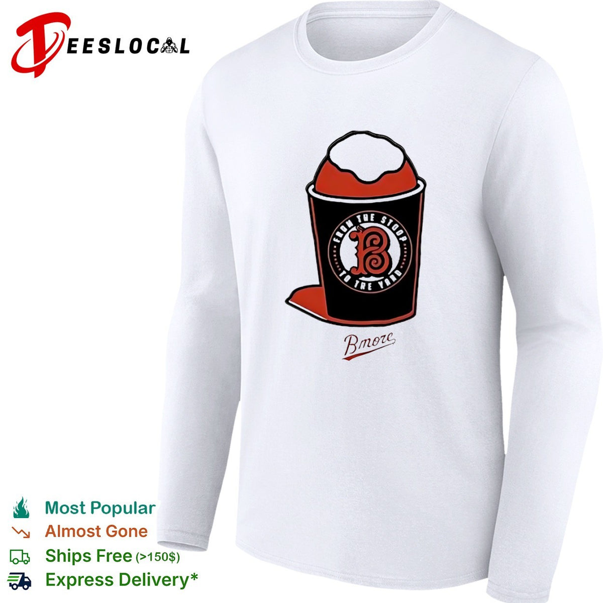 From the stoop to the yard Bmore Baltimore Orioles shaved ice logo baseball shirt