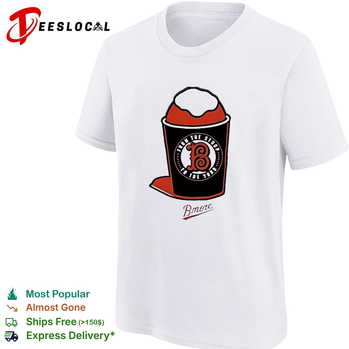 From the stoop to the yard Bmore Baltimore Orioles shaved ice logo baseball shirt