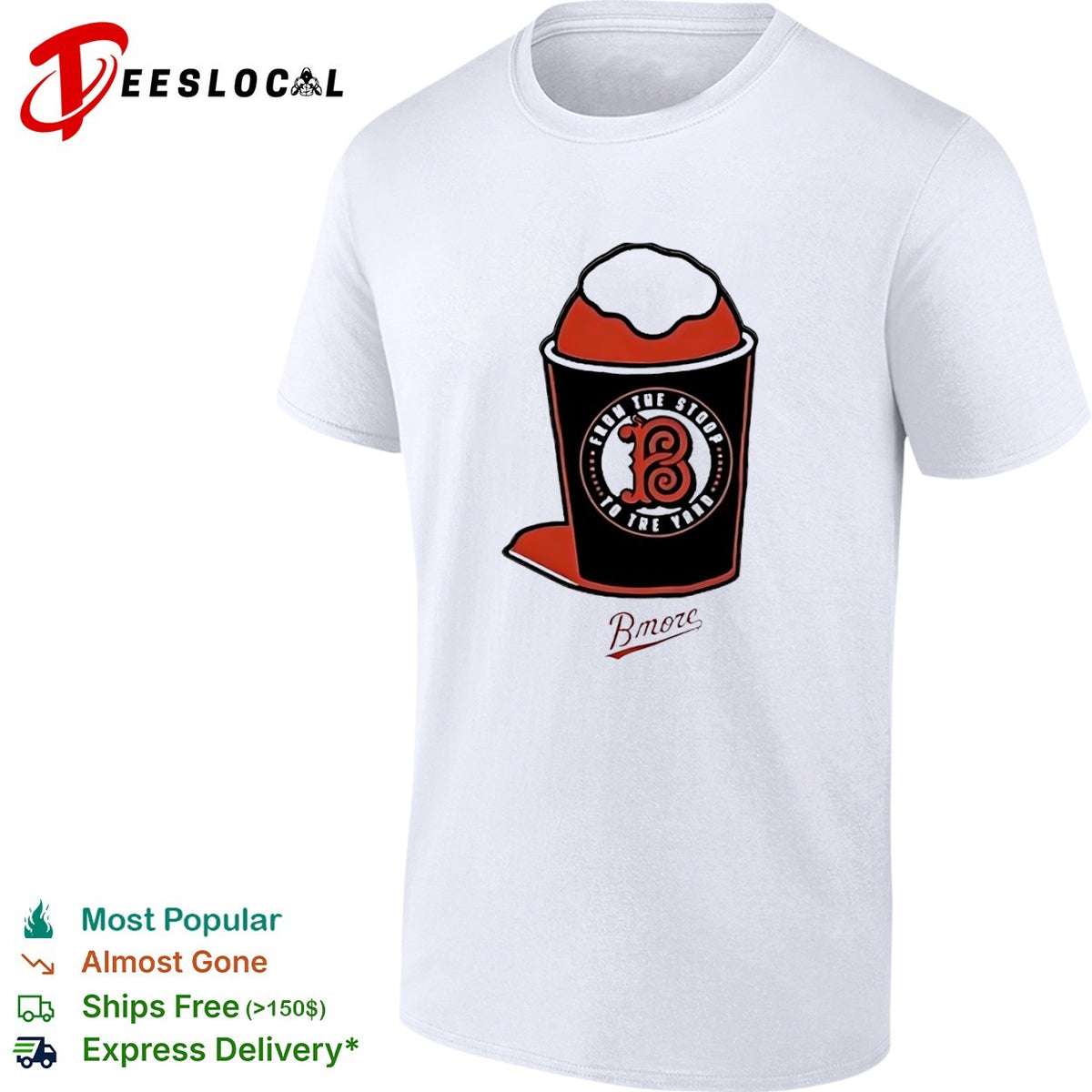 From the stoop to the yard Bmore Baltimore Orioles shaved ice logo baseball shirt