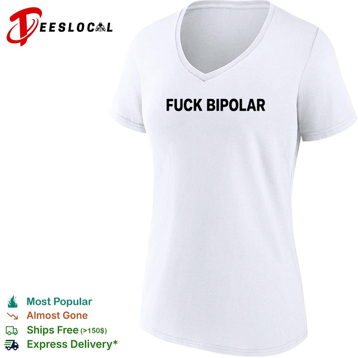 Fuck Bipolar mental health awareness quote humor message casual shirt