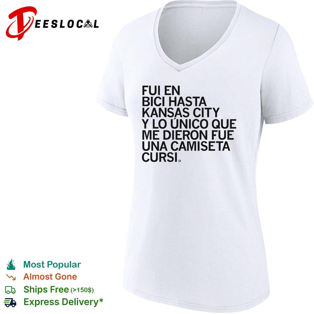 Fui en bici hasta Kansas City camiseta cursi texto shirt