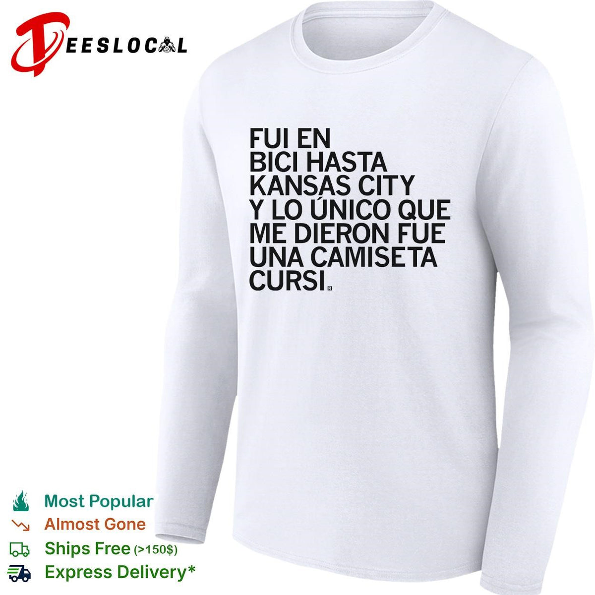 Fui en bici hasta Kansas City camiseta cursi texto shirt