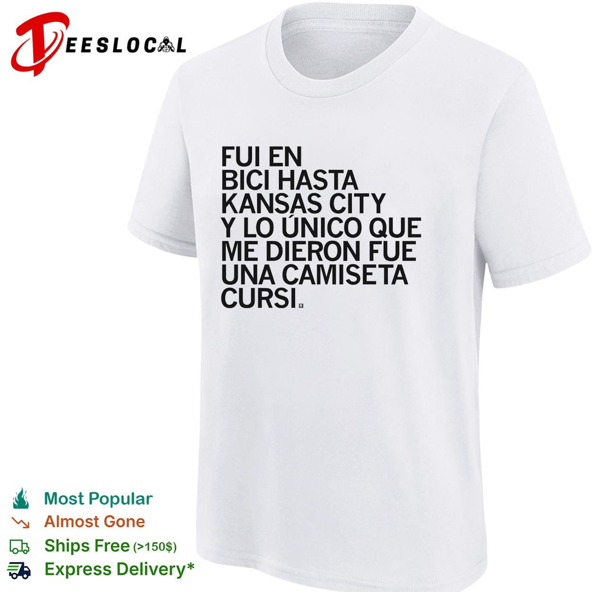 Fui en bici hasta Kansas City camiseta cursi texto shirt
