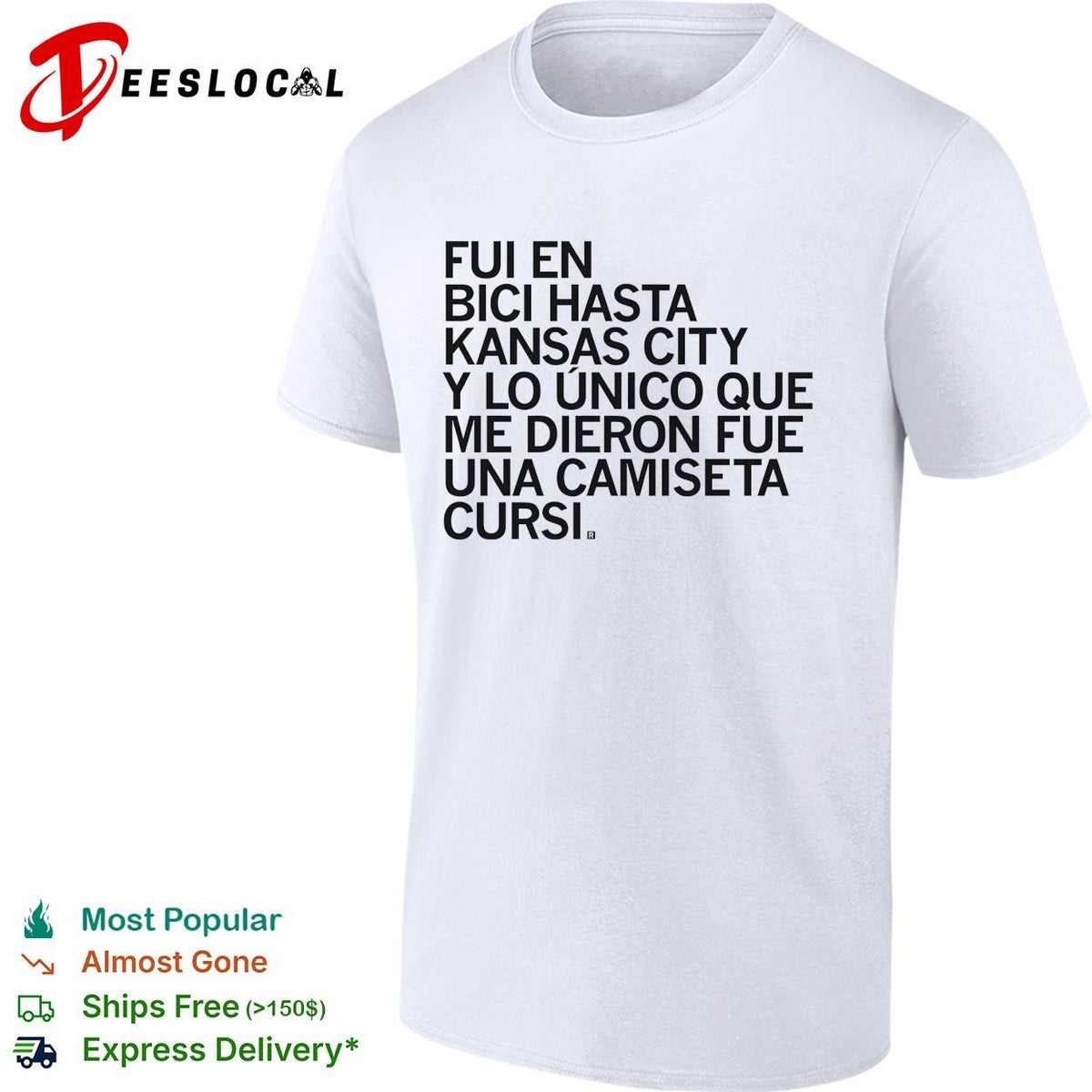 Fui en bici hasta Kansas City camiseta cursi texto shirt