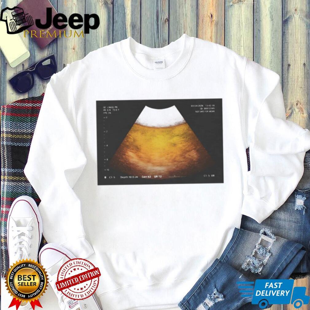 Funny Beer Ultrasound Pregnancy Announcement T shirt