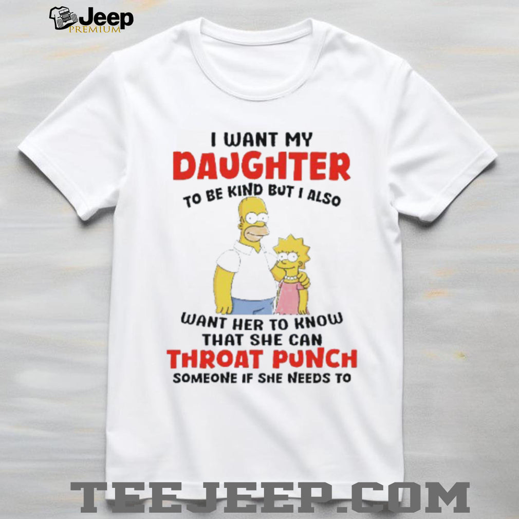 Funny Father Daughter Throat Punch Quote Cartoon T Shirt
