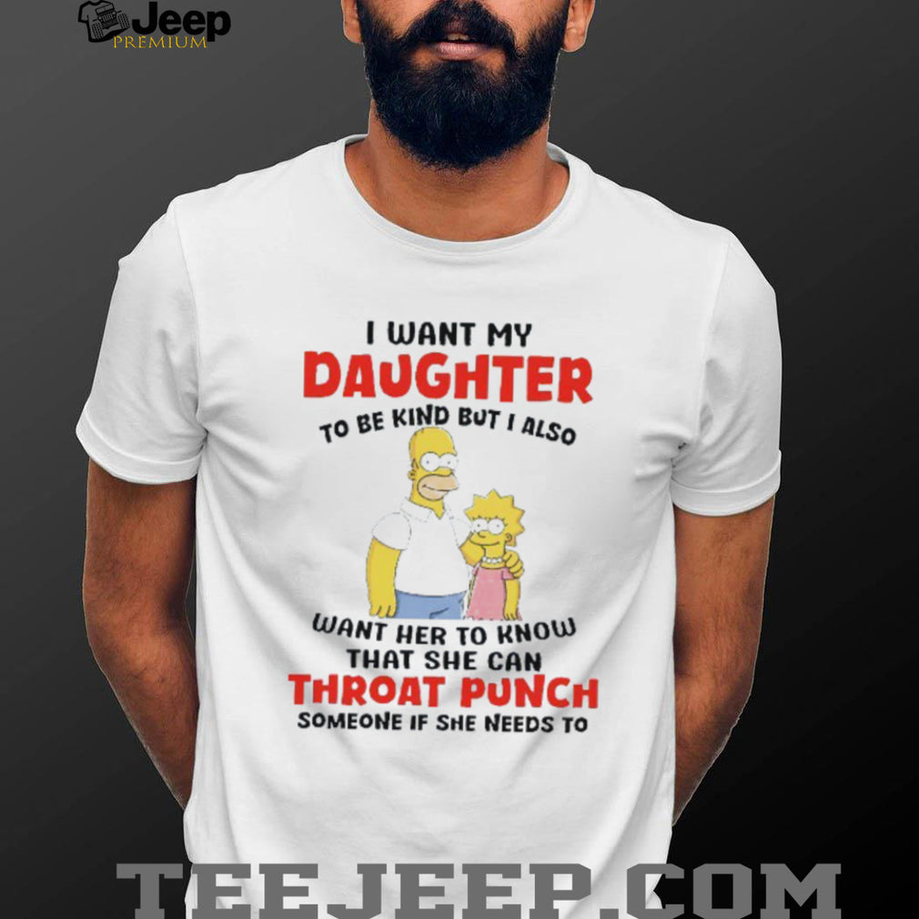 Funny Father Daughter Throat Punch Quote Cartoon T Shirt