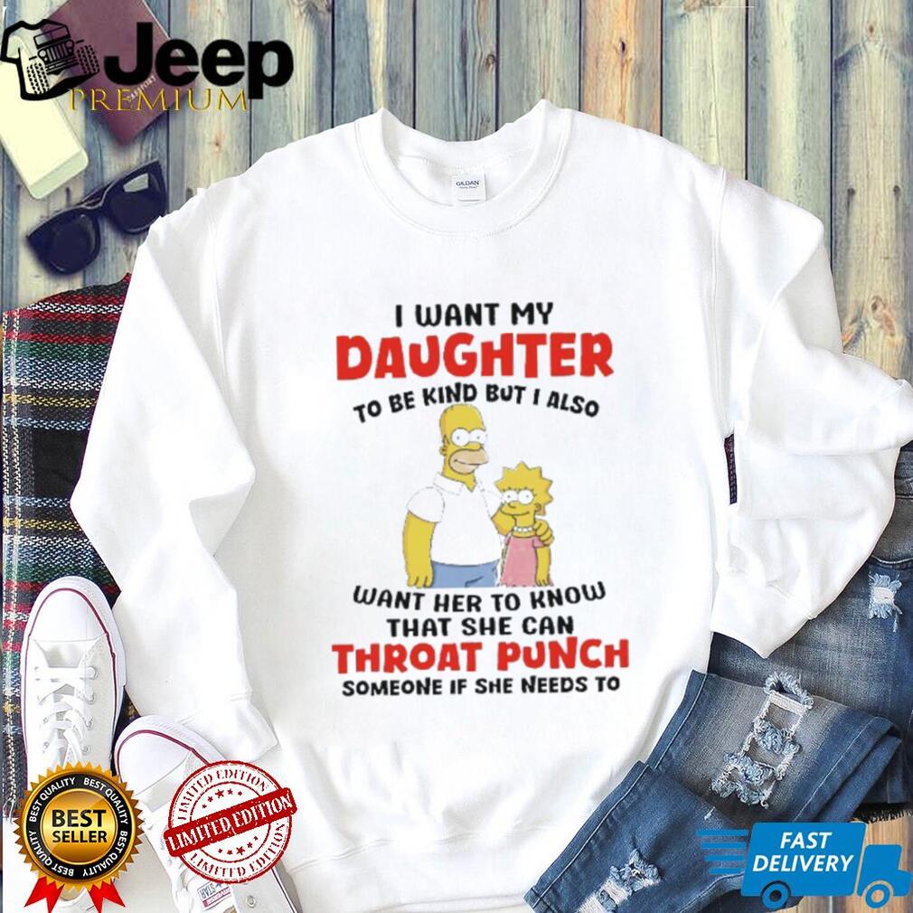 Funny Father Daughter Throat Punch Quote Cartoon T Shirt
