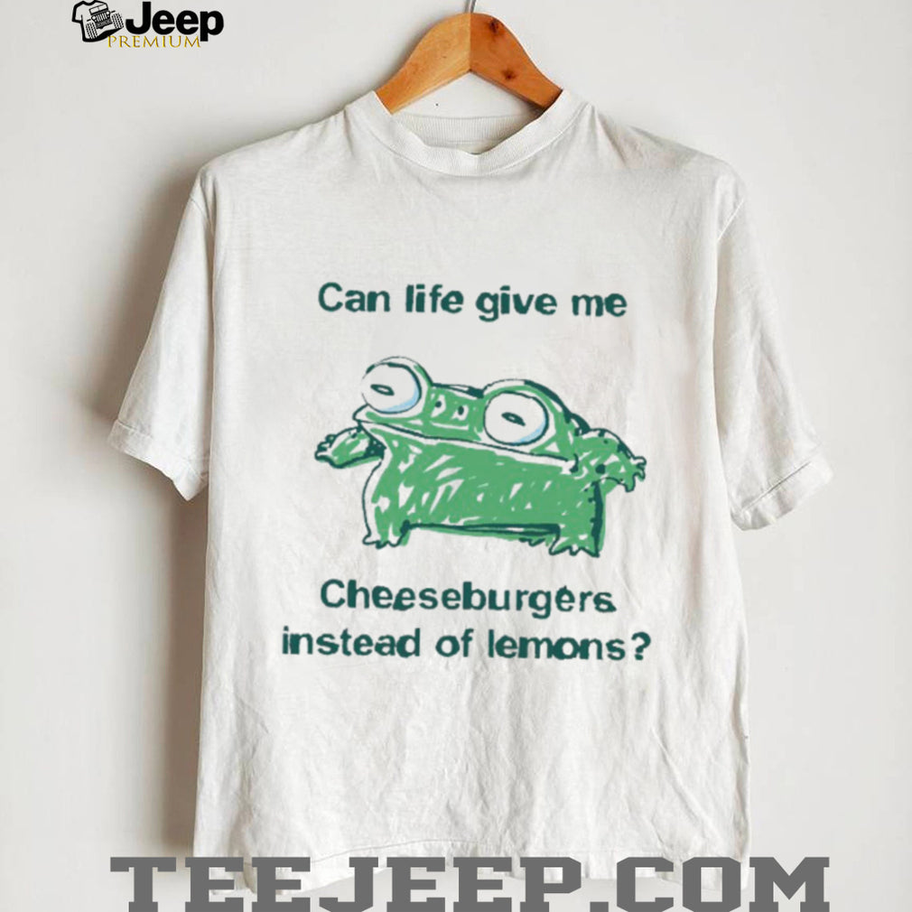 Funny Frog Cheeseburgers Instead Of Lemons Illustration T Shirt