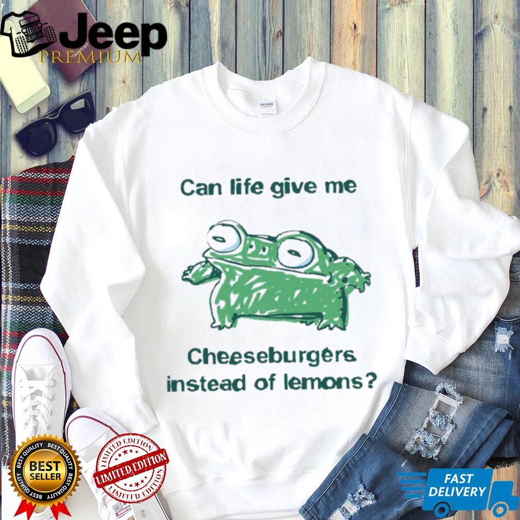 Funny Frog Cheeseburgers Instead Of Lemons Illustration T Shirt
