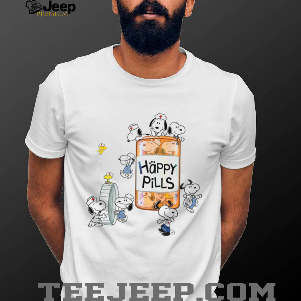 Funny Happy Pills Dog Nurse Cartoon Hospital Staff Shirt