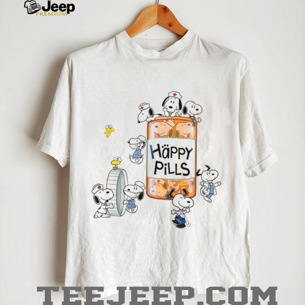 Funny Happy Pills Dog Nurse Cartoon Hospital Staff Shirt