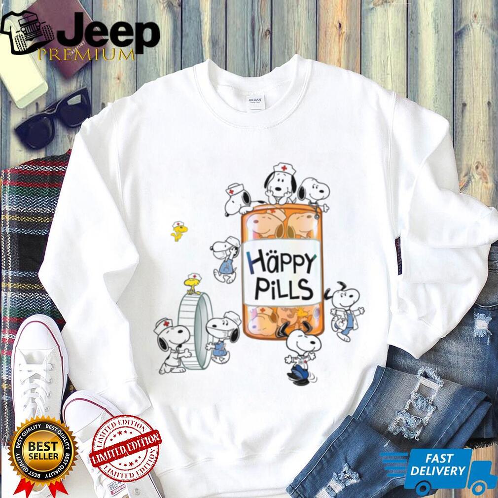 Funny Happy Pills Dog Nurse Cartoon Hospital Staff Shirt
