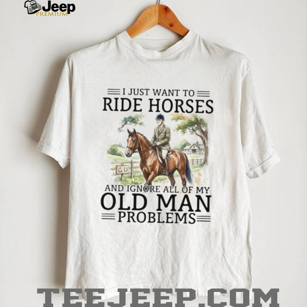 Funny Horse Riding T Shirt for Men Ride Horses Ignore Problems