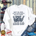 Funny Raccoon Not In Jail… Good Day Sarcastic Humor T Shirt