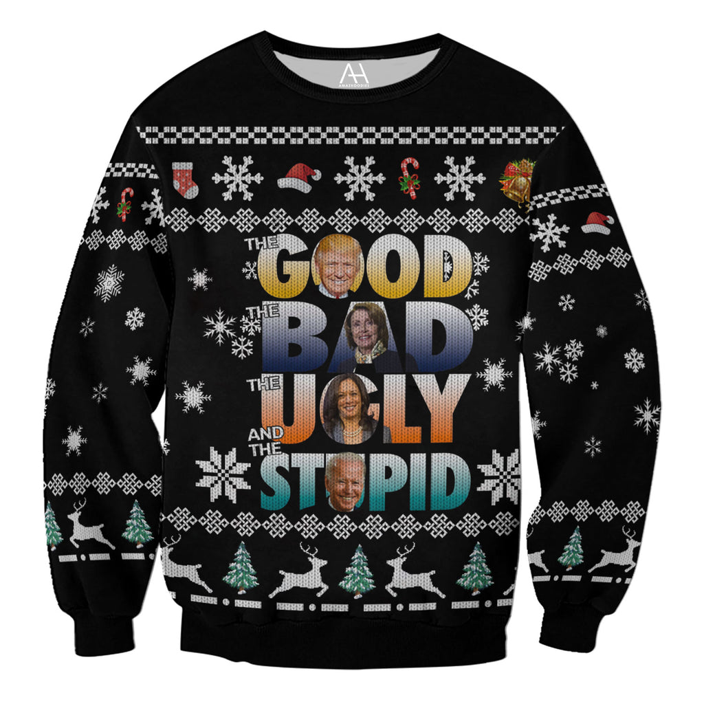 Good Bad Ugly Stupid 3D Ugly Sweater Jumper