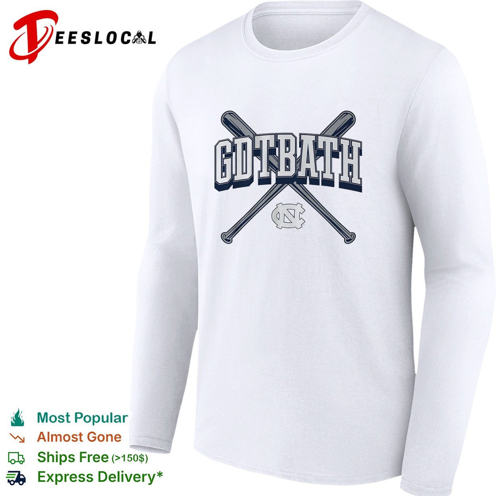 GDTBATH North Carolina Tar Heels crossed bats fan slogan shirt