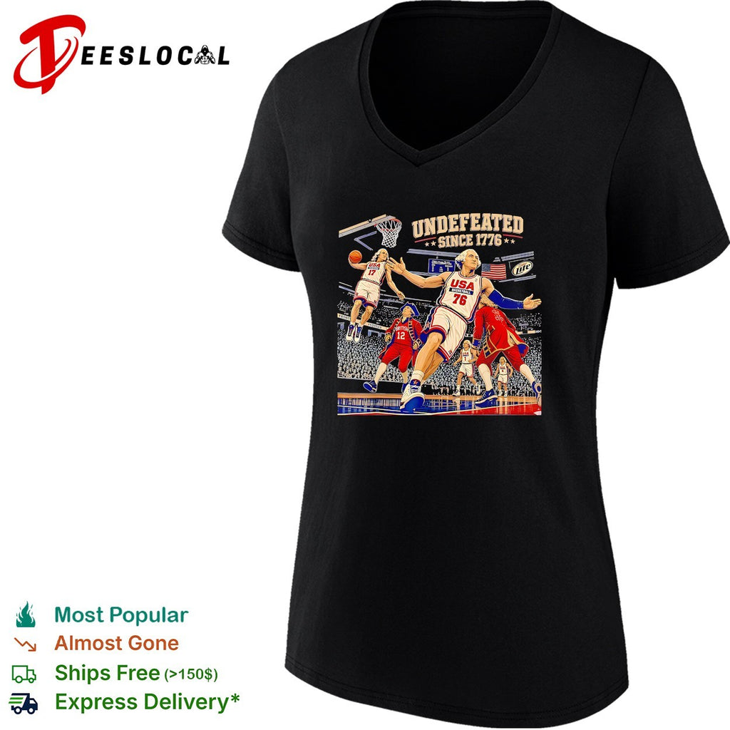 GW USA Basketball undefeated since 1776 dunk action patriotic art shirt